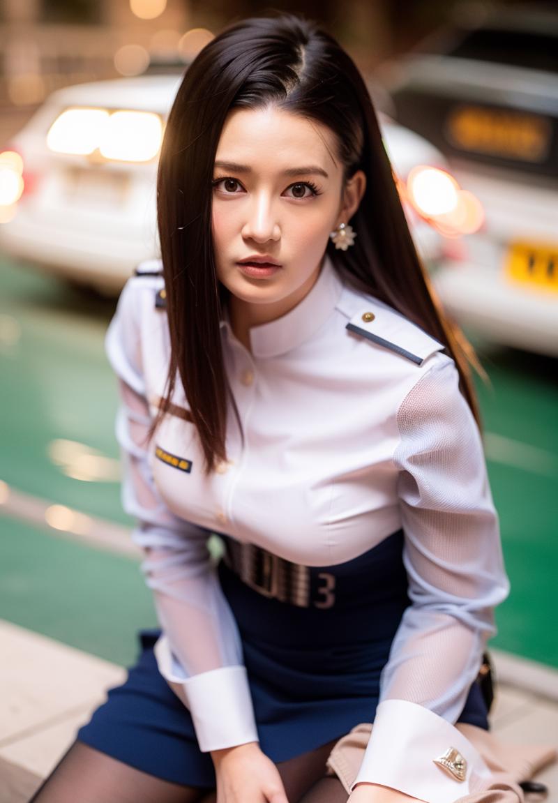 00303-1340819776-best quality, ultra high res, (photorealistic_1.4), crose up, 1 girl, ( police uniform_1.4), dark hair,earrings,pencil skirt,( f.png